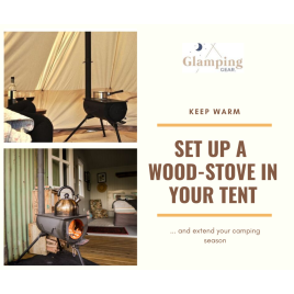 A Portable In-Tent Wood Stove with Collapsible Chimney & Fold-Away Legs + BBQ Grill